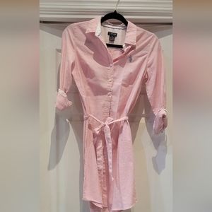 pink shirt dress